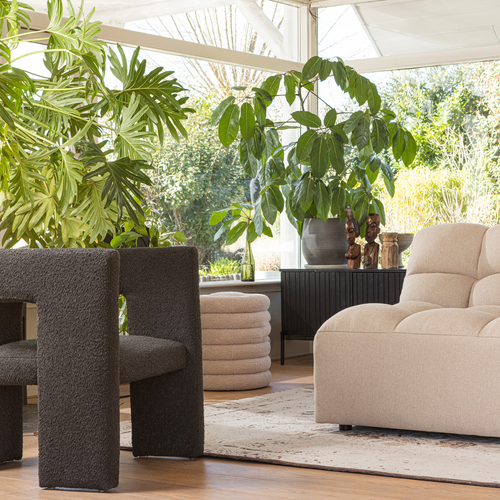 WOOOD fauteuil Tiwa - Bouclé - Donkergrijs - 70x64x64 - vtwonen shop