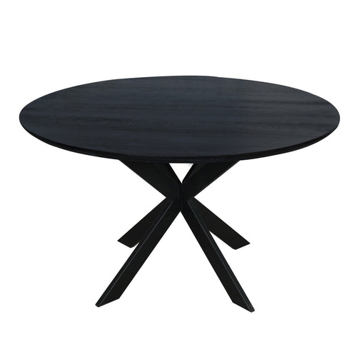 StarFurn Eettafel Ferris - Rond Zwart Eikenhout - 130x130x76cm - vtwonen shop