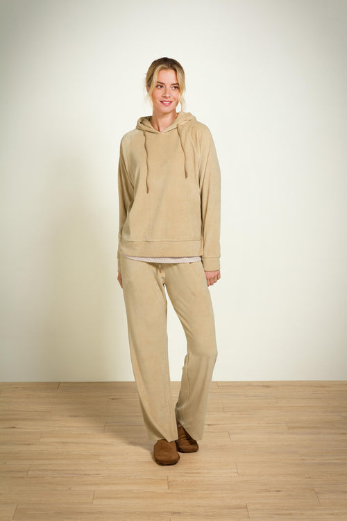 Pip Studio - Britta Pyjama Broek Dames - Velvet - Zand - L - vtwonen shop