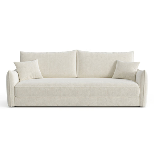 Sia Home - Slaapbank PLUME - getextureerd fluweel crème 213.5cm