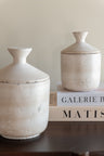 J-Line voorraadpot Decoratief Olina - cement - creme - small
