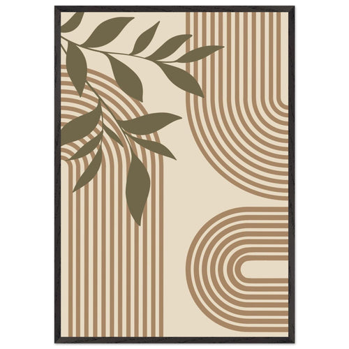 Artfulprints Poster met Lijst Boho – Structured calm   - 70x100 cm - Bruin
