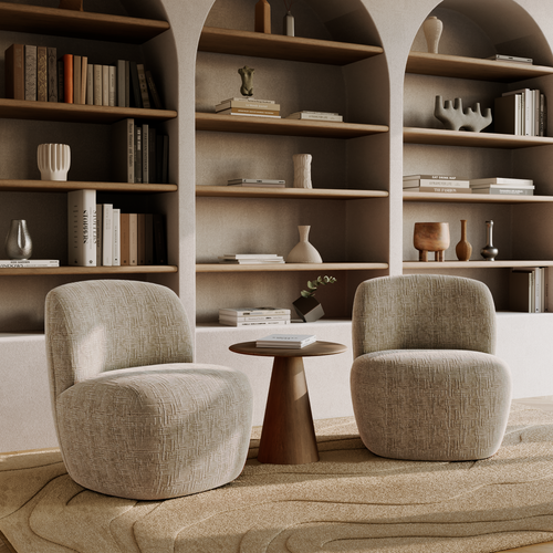Premium Interiors - Draaistoel COMI - geweven fluweel mol 65cm