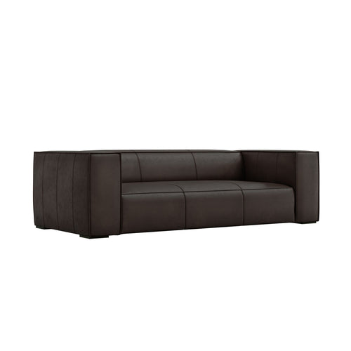 Cosmopolitan Design - Bank Turin 3-zits, echt leer grafiet - 100x227x68cm