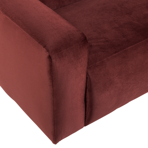 WOOOD 2-zits bank arm links Mojo Base - Velvet - Kast.bruin - 74x185x97