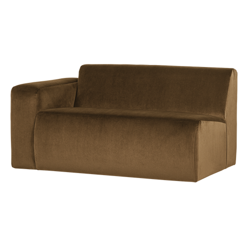 WOOOD 1,5-zits bank arm links Mojo Base - Velvet - Honinggeel - 74x145x97