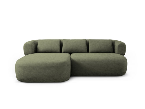 Micadoni linker hoekbank Jenny 5-zits, chenille groente - 145x200x73cm