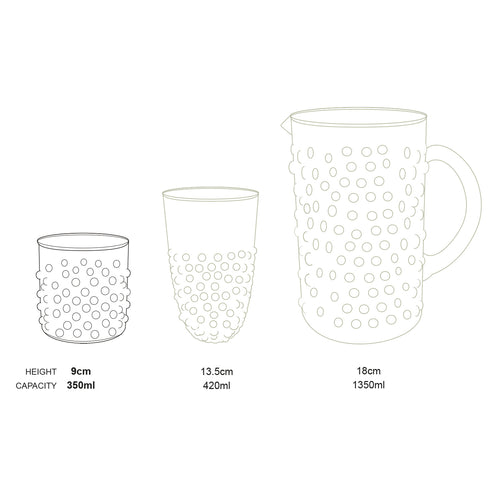 vtwonen Waterglazen Dots - Glazen - Set van 4 Drinkglazen - Servies - 350 ml - vtwonen shop