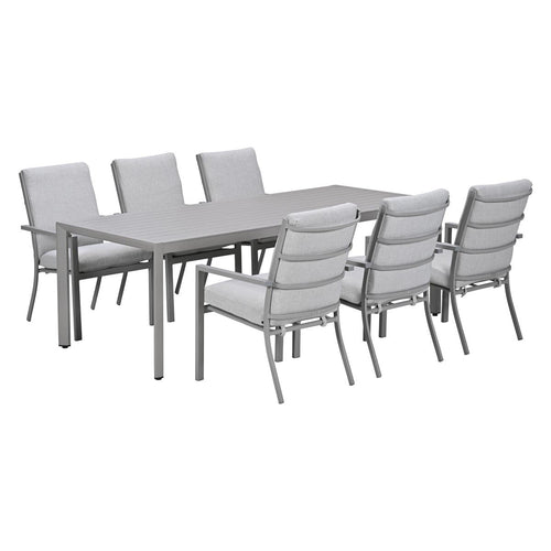Garden Impressions Tuinset Senja 7-delig taupe - Kasper tuintafel 220x93 cm