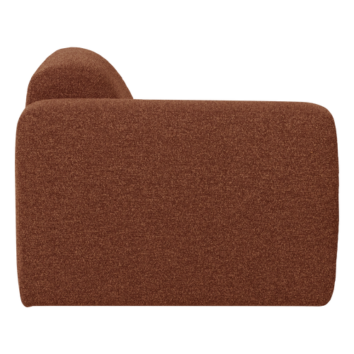 WOOOD 1-zits bank arm links Mojo Base - Bouclé - Roestbruin - 74x105x97