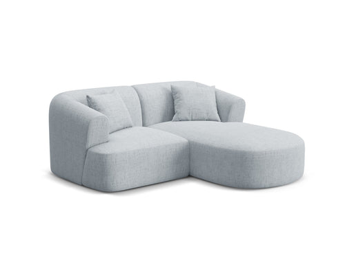 Cosmopolitan Design Modulaire hoekbank rechts Campi 3-zits, structurele stof lichtgrijs - 156x180x70cm