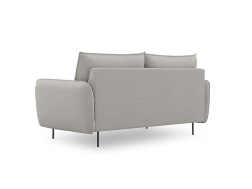 Cosmopolitan Design Bank Vienna 2-zits, structurele stof, lichtgrijs - 92x160x95cm