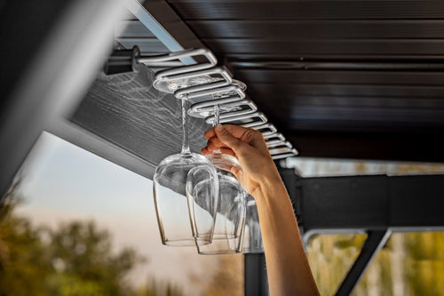 Keter Bar Gazebo - Buitenbar met overkapping - 200x230x238cm - Antraciet/Walnut - vtwonen shop