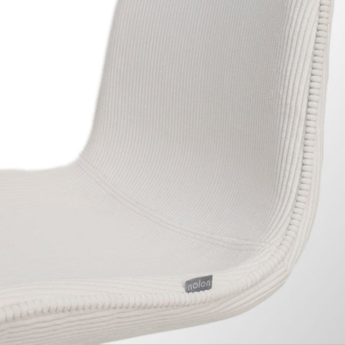 Nolon Nora-Fé Eetkamerstoel Ribstof Créme - Stof - Witte Poten - vtwonen shop