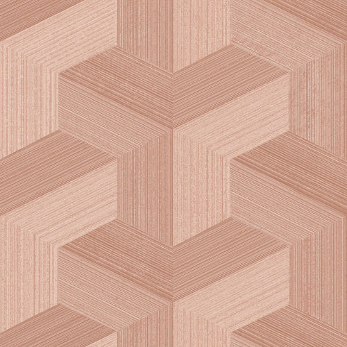 Origin Wallcoverings behang grafisch 3D motief terracotta roze - 53 cm x 10.05 m - 347950 - vtwonen shop