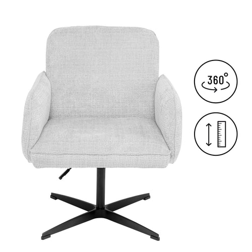 Kare Design Draaistoel met armleuningen Tabea grijs