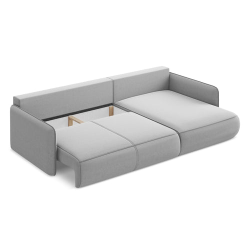LaMiaSofa hoekbank rechts Palermo - velours - grijs - 240x148x86