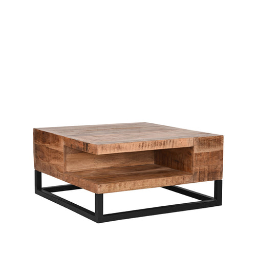 LABEL51 Salontafel Cube - Naturel Mangohout - 80x80x40cm
