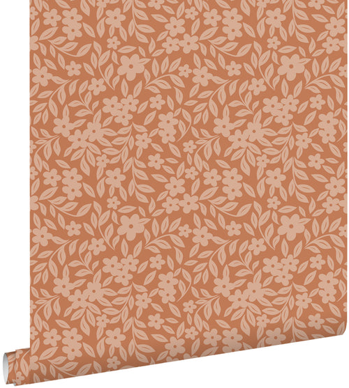 ESTAhome behang bloemetjes terracotta - 50 x 900 cm - 131442 - vtwonen shop