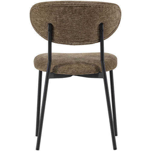 WOOOD eetkamerstoelen Kjeld - Chenille - Bruin - Set van 2