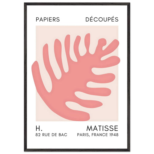 Artfulprints Poster met Lijst Matisse – Coral bloom taupe   - 70x100 cm - Taupe