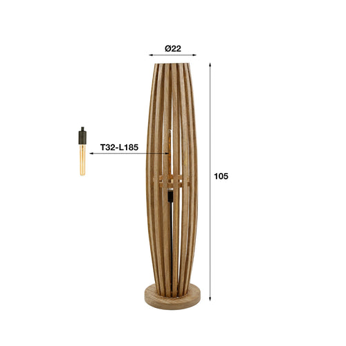 Giga Meubel Vloerlamp Orbit - Mangohout Naturel - 2-Lichts - 105x22x22cm - vtwonen shop