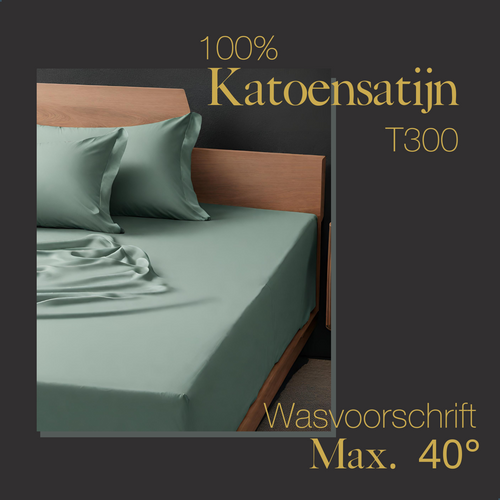 Ten Cate premium - hoeslaken - 140x200 - 100% katoen satijn - mint
