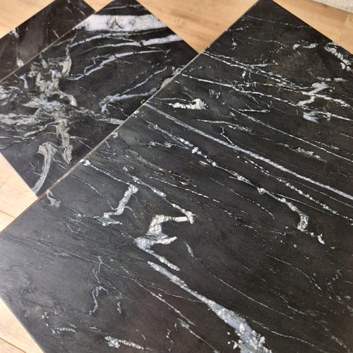 StarFurn Salontafel Jala - Rechthoek Zwart Marmer - 50x40x45cm - Set van 3 - vtwonen shop