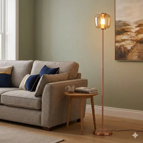Freelight vloerlamp Rosa - 1 lichts - 23  x 170   cm - rosé goud