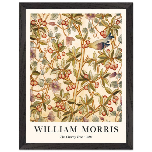 Artfulprints Poster met Lijst William Morris - The cherry tree 1895    - 30x40 cm - Groen