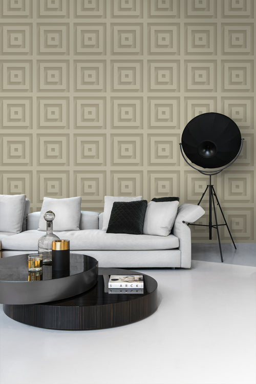 Origin Wallcoverings behang 3d vierkanten lichtbeige - 50 x 900 cm - 347973 - vtwonen shop