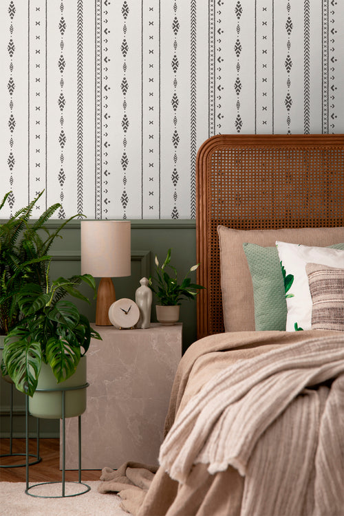 Sanders & Sanders behang etnisch motief beige en zwart - 53 cm x 10 m - 640521