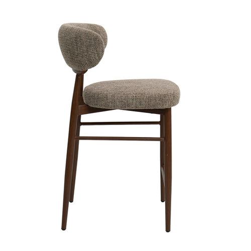 DÉJA Living Barkruk Milan - Taupe/Walnoot - Zithoogte 75cm - Set van 2