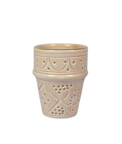 Chabi Chic Mok - Empreinte -zand/goud - keramiek - Ø 8 cm x H 11 cm (L)