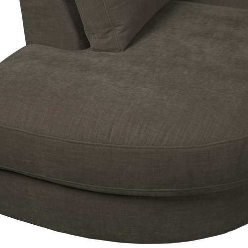 vtwonen 1-zits bank element ronde hoek links Family - Polyester - Antraciet - 85x93x98