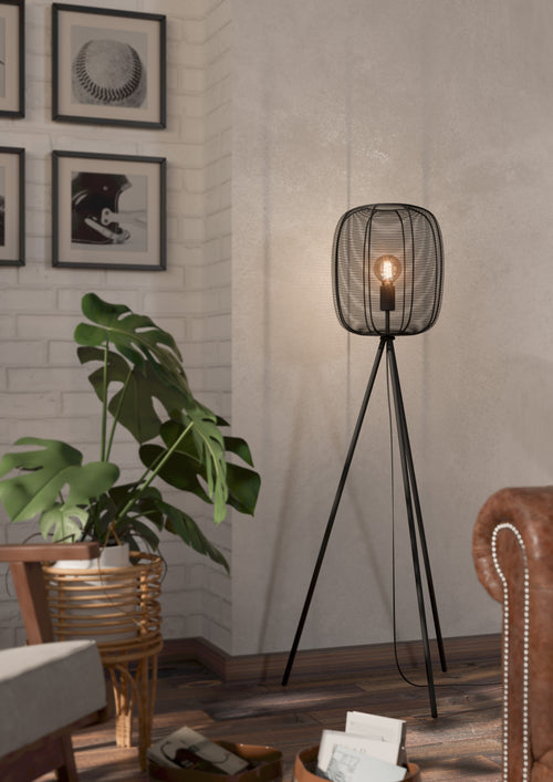 EGLO vloerlamp Rinroe - e27 - 140,5 cm - zwart - staal - vtwonen shop
