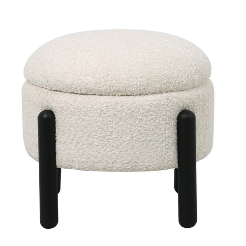 Giga Meubel Poef Charlise - Beige - Stof/Metaal - 45x45x36cm - vtwonen shop