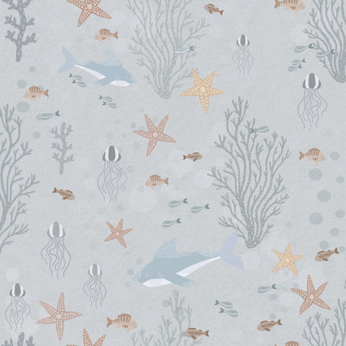 ESTAhome behang onderwaterwereld vergrijsd blauw - 50 x 900 cm - 130929 - vtwonen shop