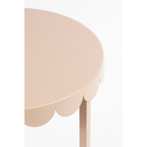 Mica Decorations Lara Bijzettafel - Set van 2 - H51 x Ø40 cm - Metaal - Lichtroze