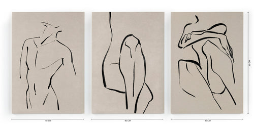 Set 3 Canvas 60x40 Gedrukt Lichamen - vtwonen shop