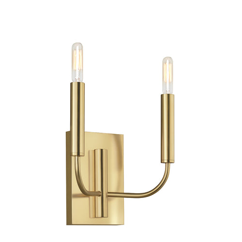 Elstead Brianna 2 lichte wandlamp, gepolijst messing, E14