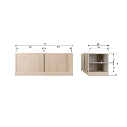 vtwonen onderkast Modulair - Eikenhout Fineer - Naturel - 44x110x40 - vtwonen shop