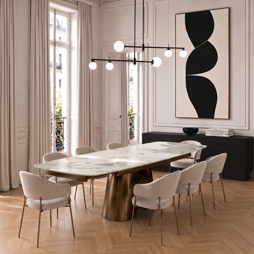 Premium Interiors - Uitschuifbare eettafel LACE - pandora-keramiek pandora 240cm