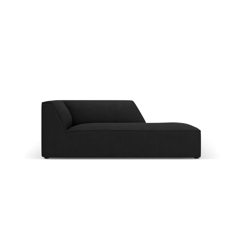 Cosmopolitan Design - Ligstoel rechts Siena structurele stof zwart - 181x93x69cm