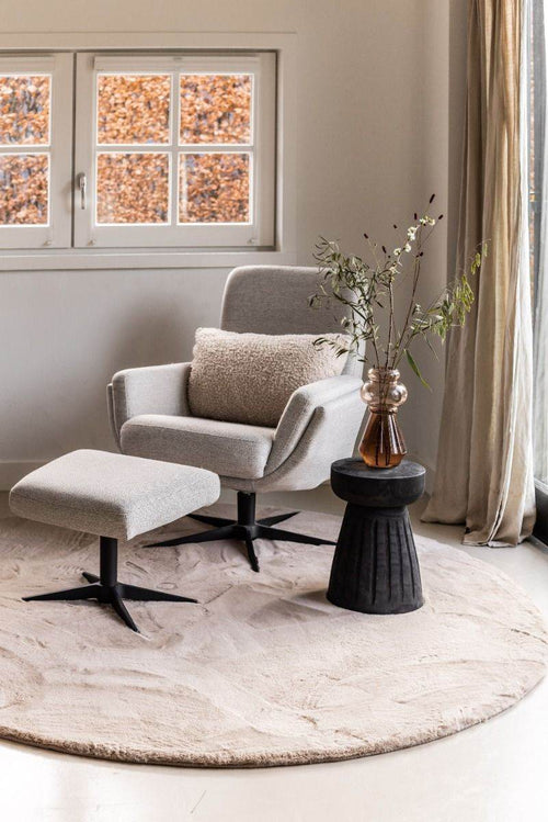 Interieur05 Rond Zacht Hoogpolig Vloerkleed Lux Beige / Taupe - 160 x 160 cm - vtwonen shop