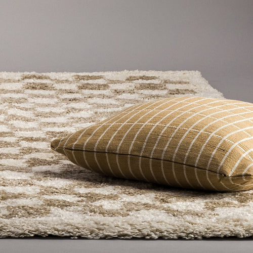 AFK Living vloerkleed Checkers - shaggy - beige - 160 x 213 cm