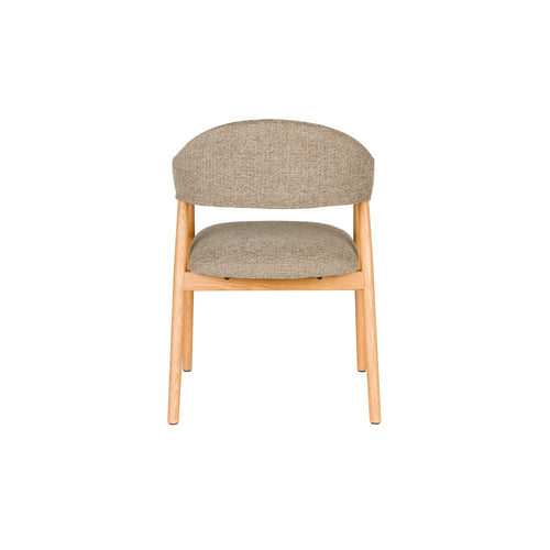 Housecraft Living Indy Eetkamerstoelen Armleuning Donkerbruin/ Beige - Set van 2