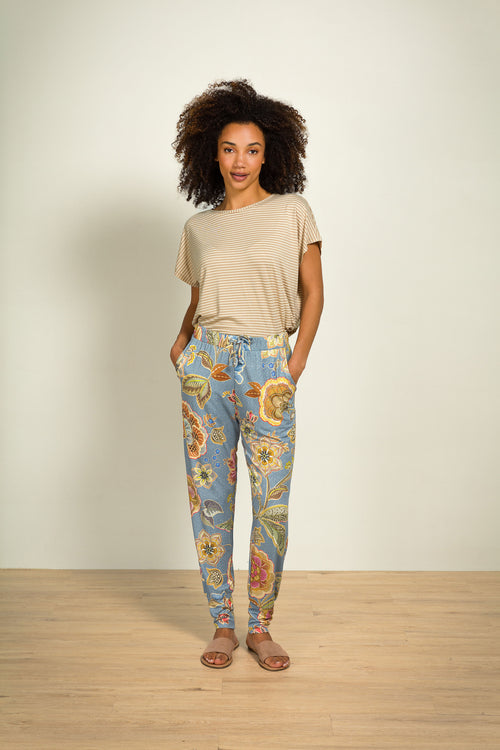 Pip Studio - Bobien Lange pyjamabroek - Dames - Matata - Blauw - L
