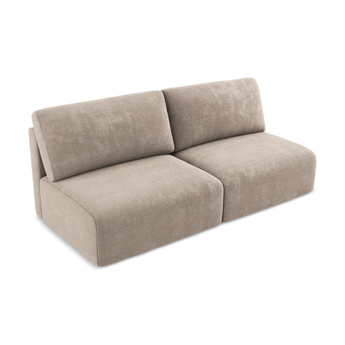 LaMiaSofa 3-zits slaapbank Ostia - chenille stof - donkerbeige - 216x102x79