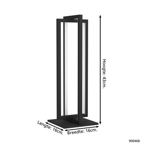 EGLO tafellamp Siberia - led - 43 cm - zwart/wit - dimbaar - vtwonen shop